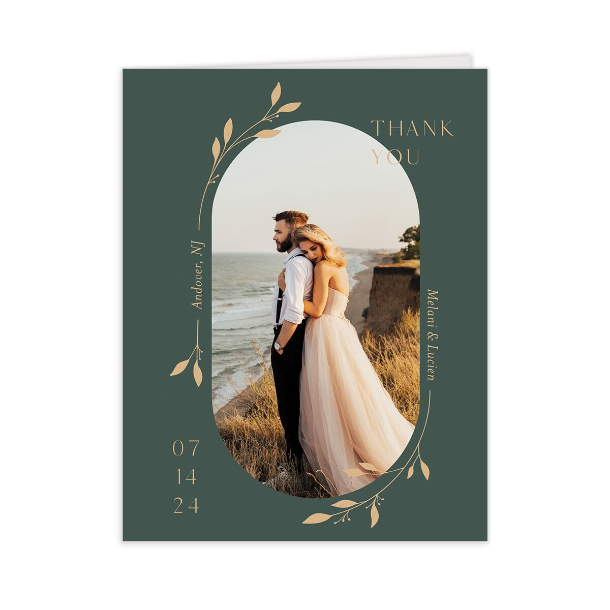 Gilded Sprigs Thank You Cards