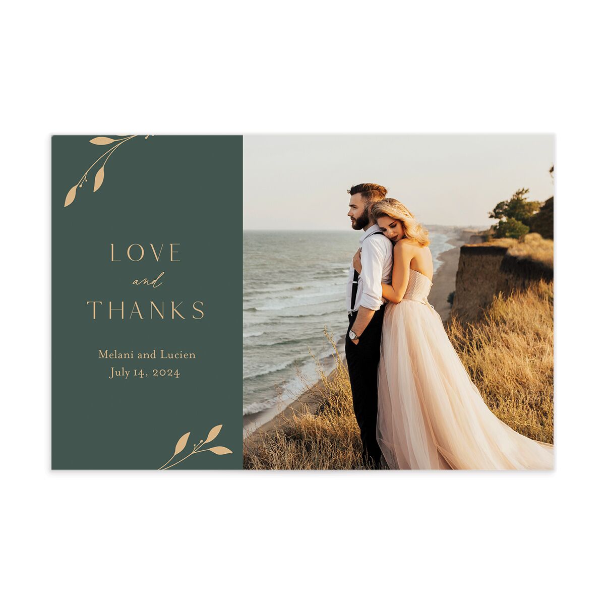 Gilded Sprigs Thank You Postcards