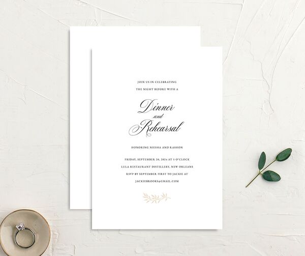 Formal rehearsal dinner sales invitations