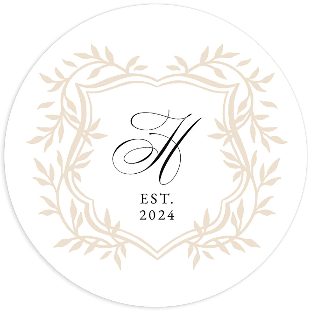 Formal Crest Wedding Stickers