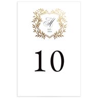 Formal Crest Table Numbers Gold Pure White Signature
