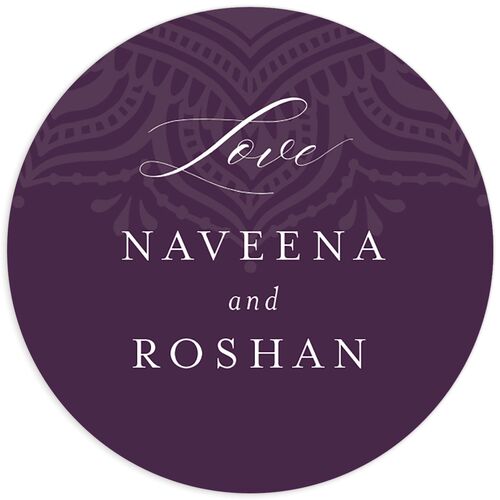 Gilded Adornment Wedding Stickers Royal Purple