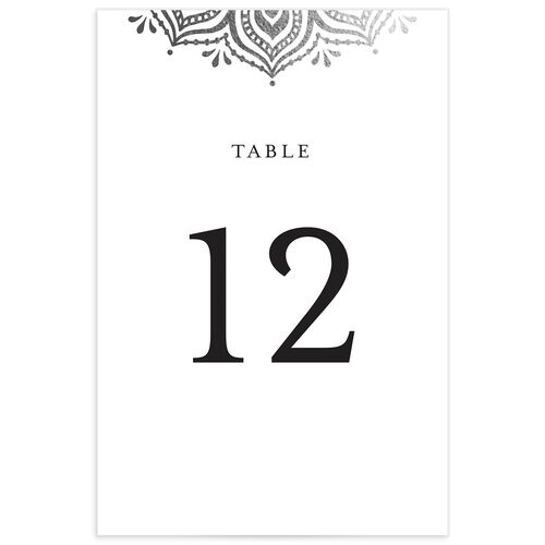 Gilded Adornment Table Numbers Silver Pure White Signature