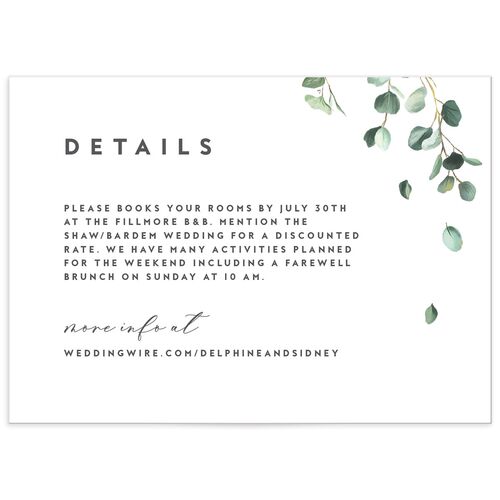 Eucalyptus Sprig Wedding Enclosure Cards - White