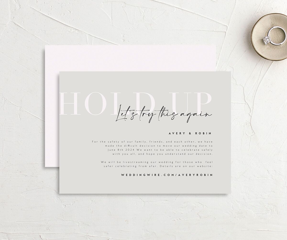 Elegant Contrast Change the Date Cards front-and-back in grey