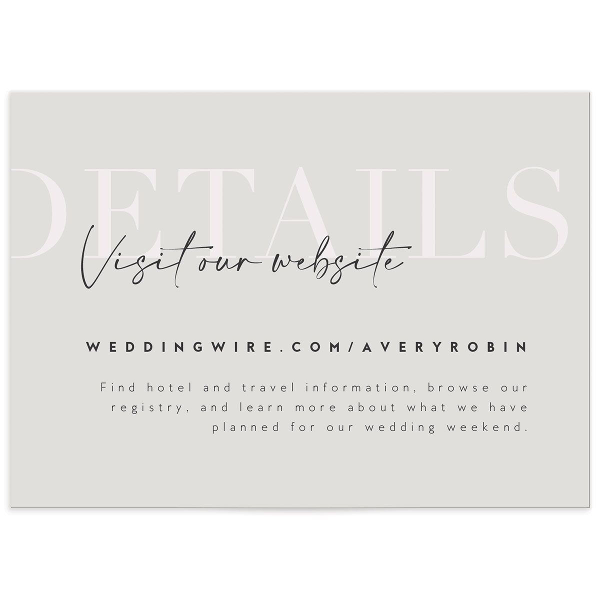 Elegant Contrast Wedding Enclosure Cards