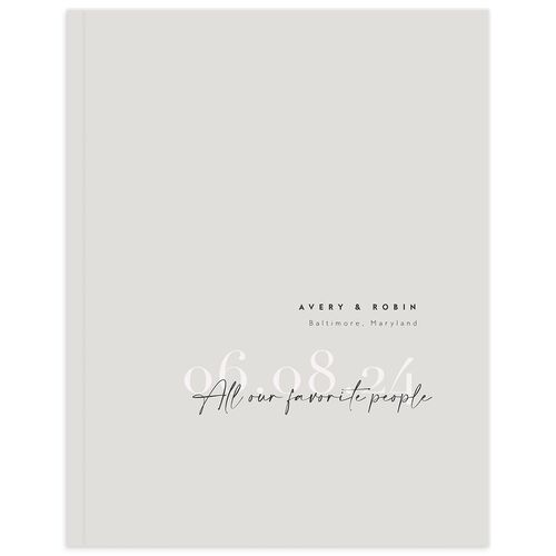Elegant Contrast Wedding Guest Book - 