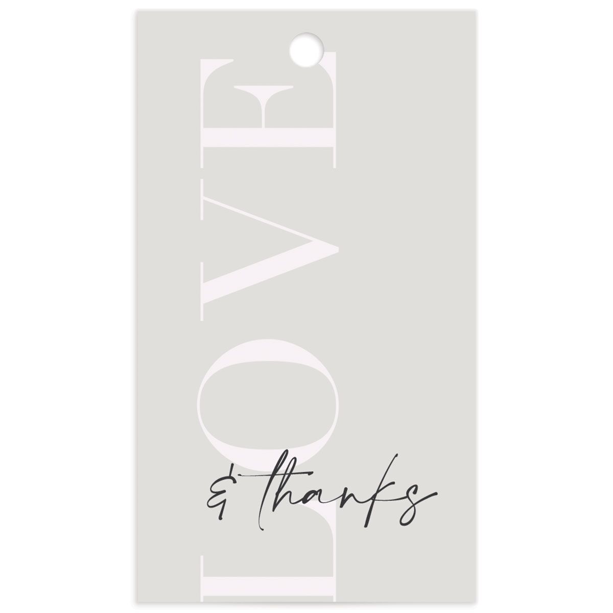 Elegant Contrast Favor Gift Tags front in grey