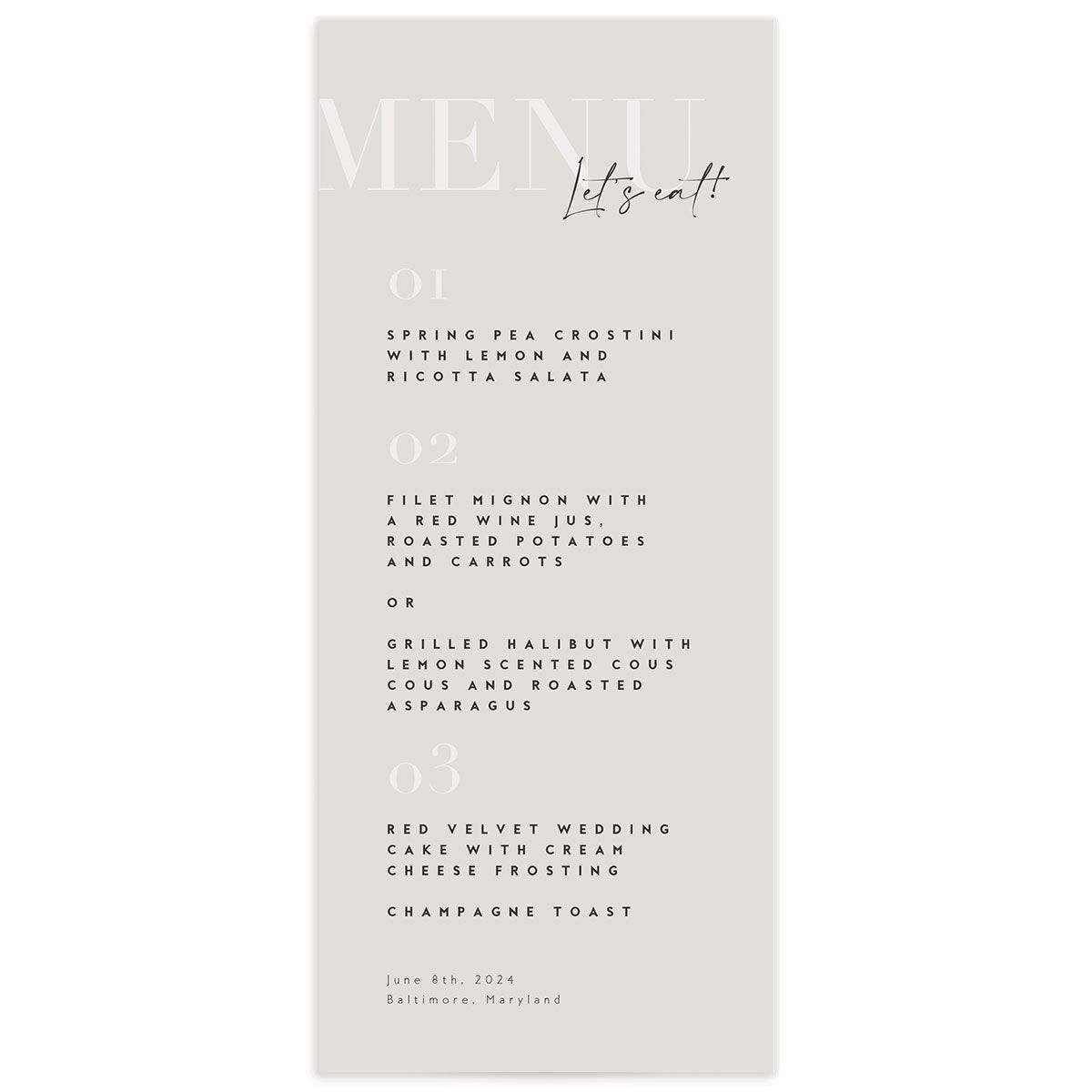 Elegant Contrast Menus