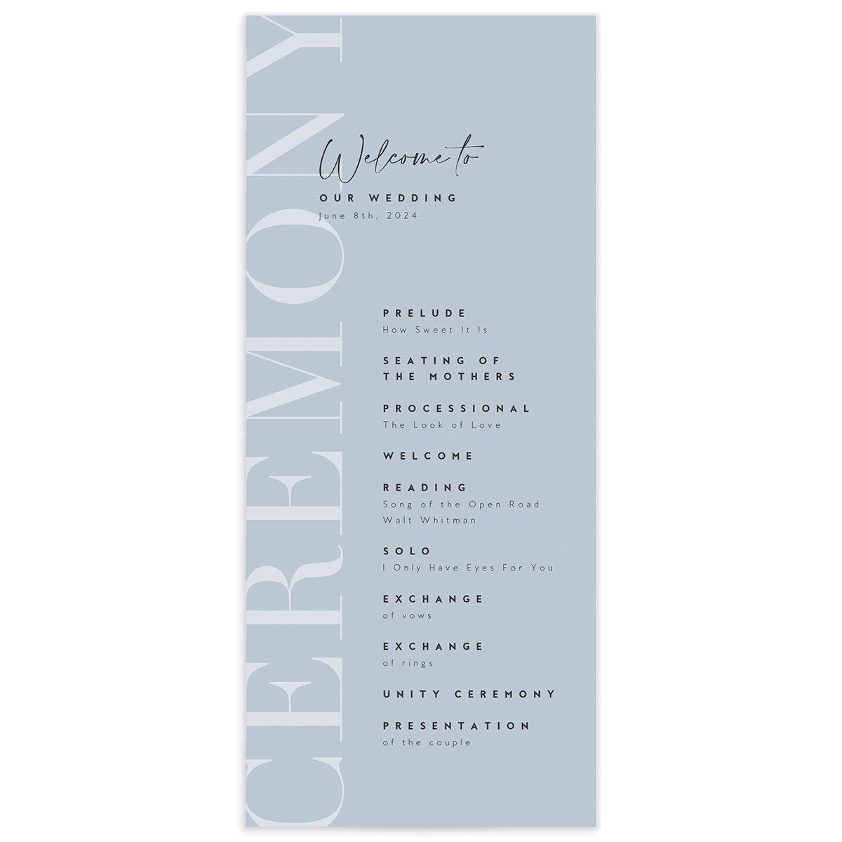 Elegant Contrast Wedding Programs