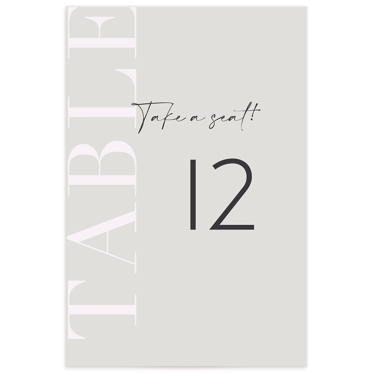 Elegant Contrast Table Numbers back