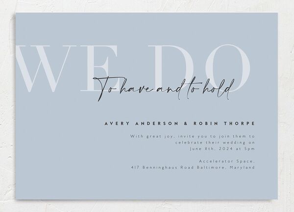 Elegant Contrast Wedding Invitations front