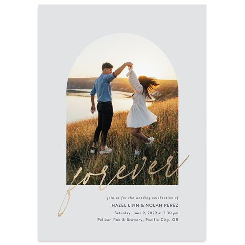 Forever Arch Foil Wedding Invitations Gold Slate Signature Blank No Standard