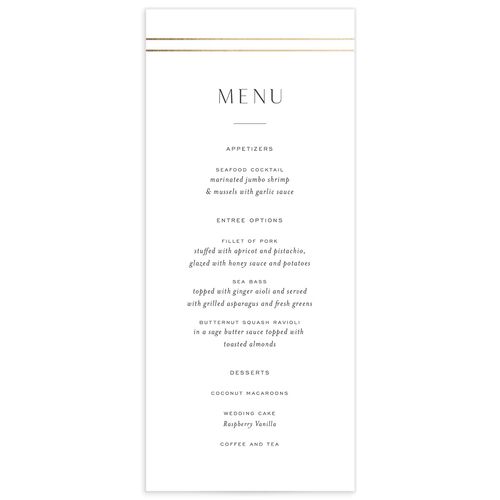 Foil Arch Menus - 