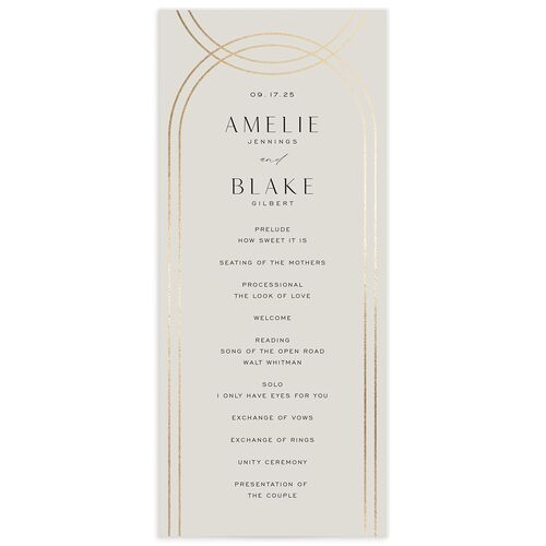 Foil Arch Wedding Programs - 