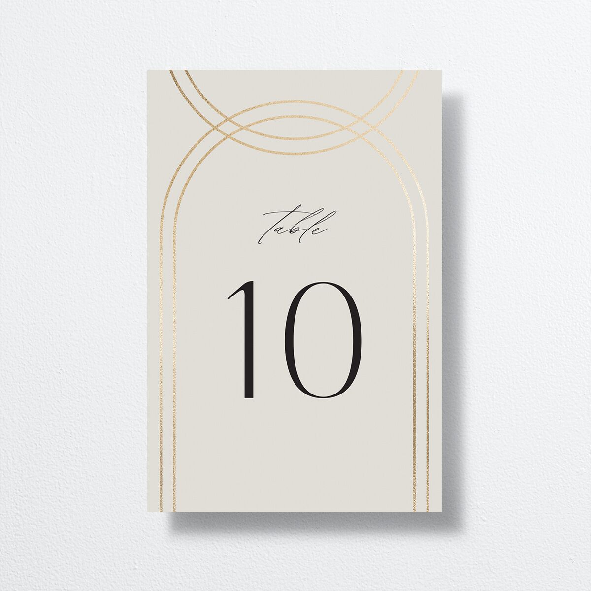 Foil Arch Table Numbers Gold Bisque Signature