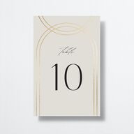 Foil Arch Table Numbers Gold Bisque Signature