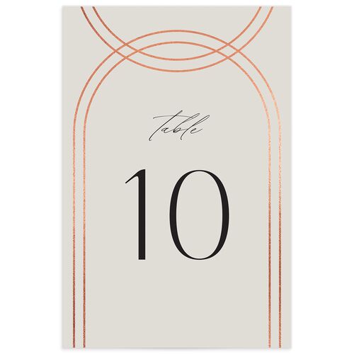 Foil Arch Table Numbers Rose Gold Bisque Signature