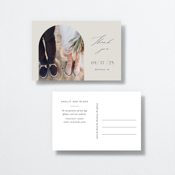 Foil Arch Thank You Postcards Bisque