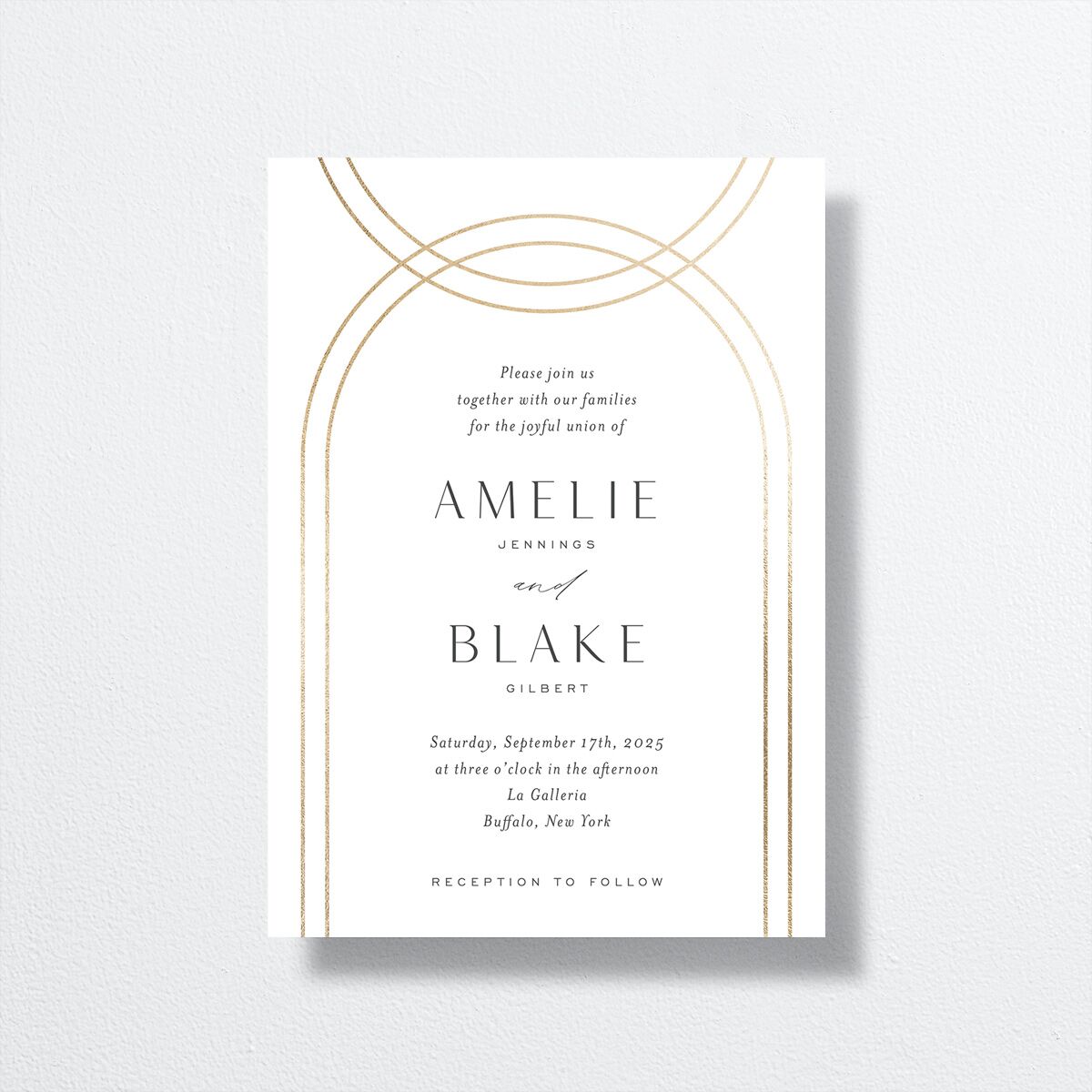 Foil Arch Wedding Invitations front