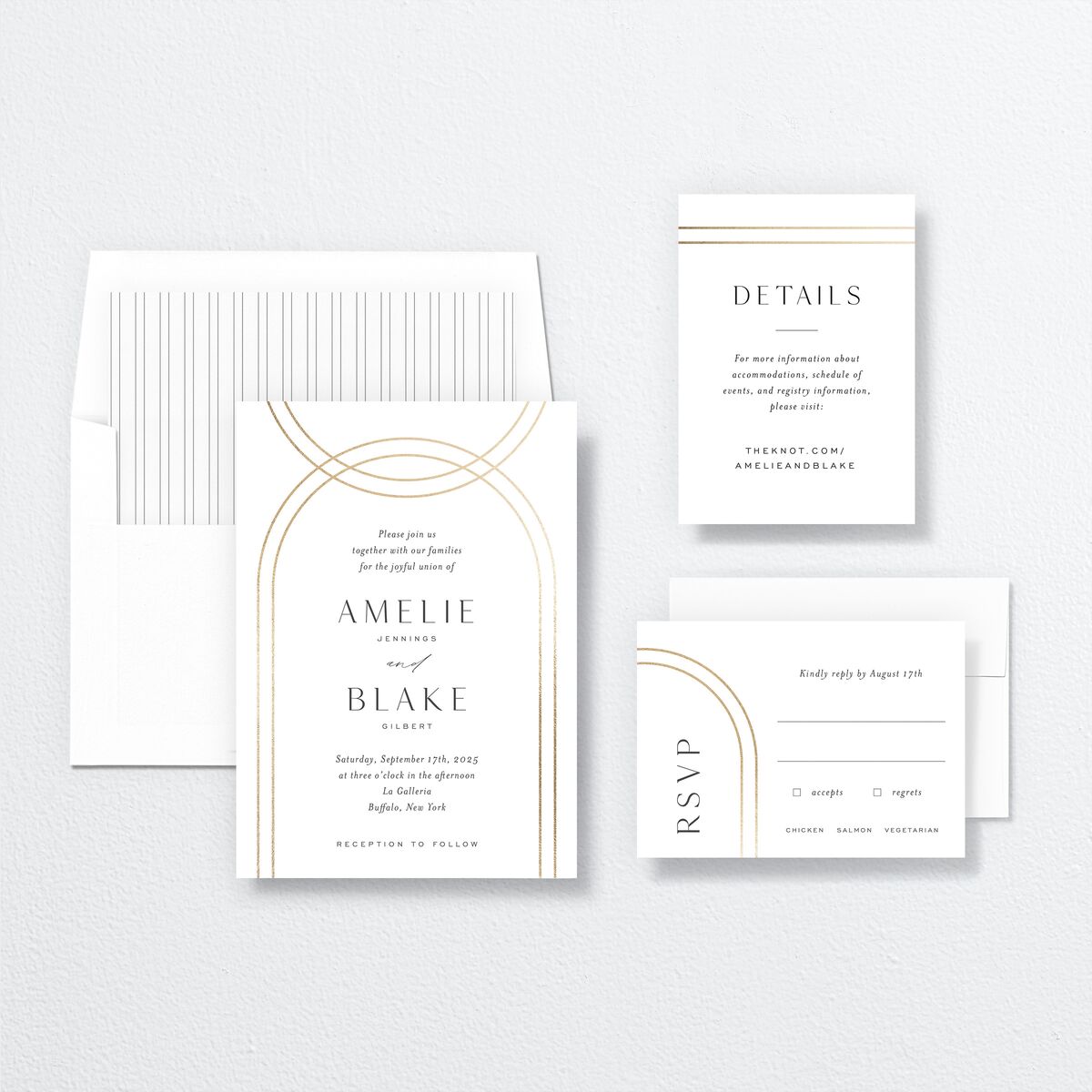 Foil Arch Wedding Invitations suite