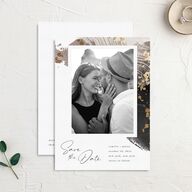 Elegant Abstract Save The Date Cards Gold Pebble Signature smooth No