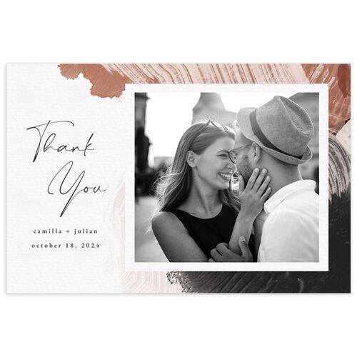 Elegant Abstract Thank You Postcards Rose Gold