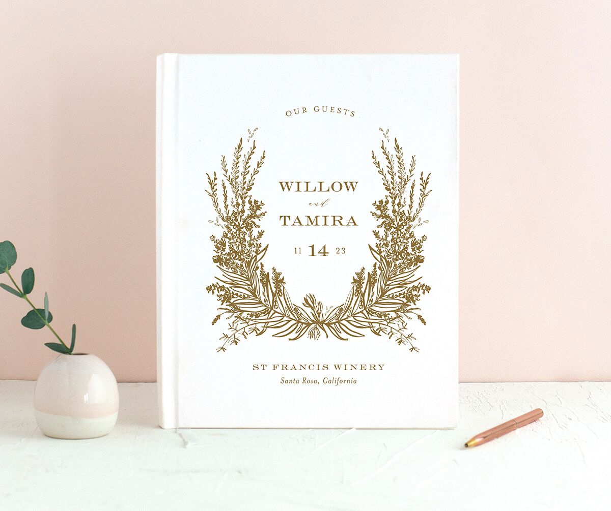 Graceful Laurel Wedding Guest Book front