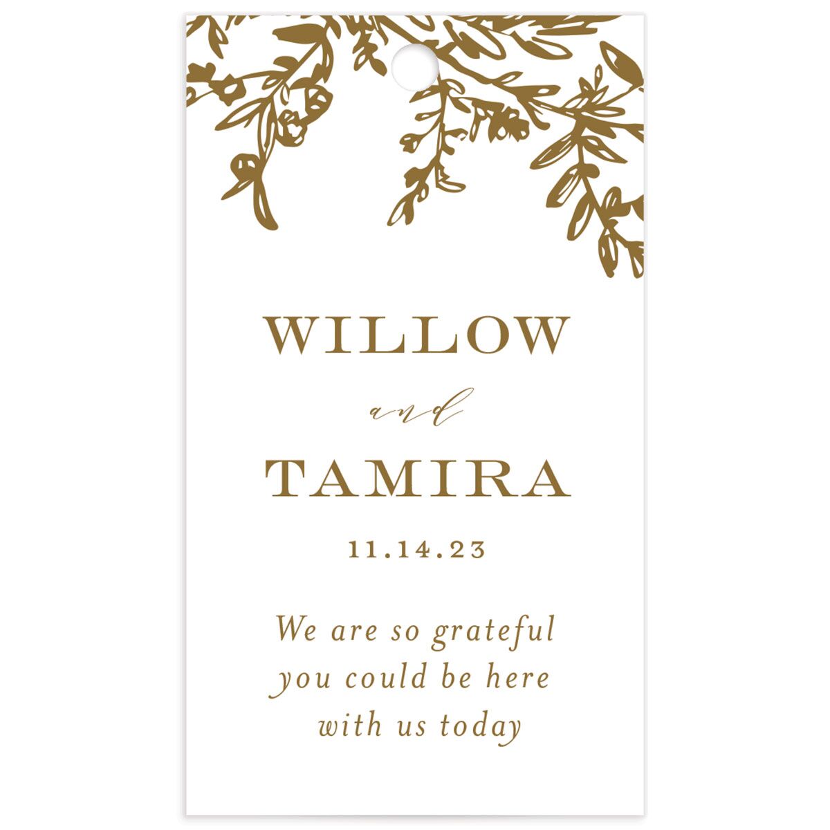 Graceful Laurel Favor Gift Tags front