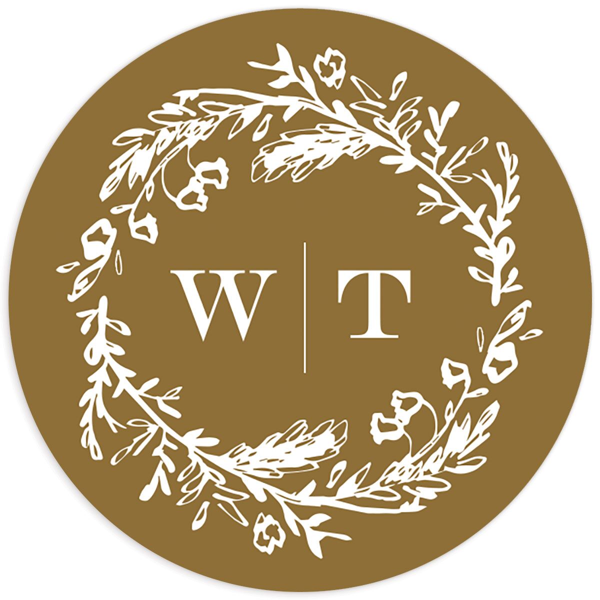 Graceful Laurel Wedding Stickers front