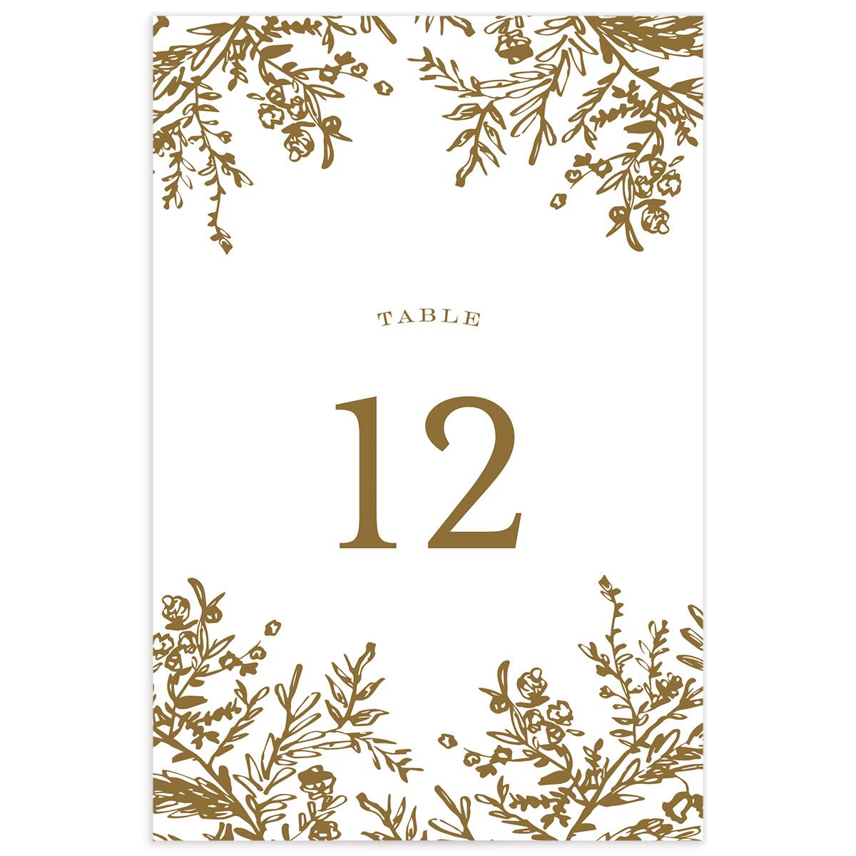 Graceful Laurel Table Numbers back in Gold