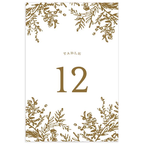 Graceful Laurel Table Numbers front in Gold