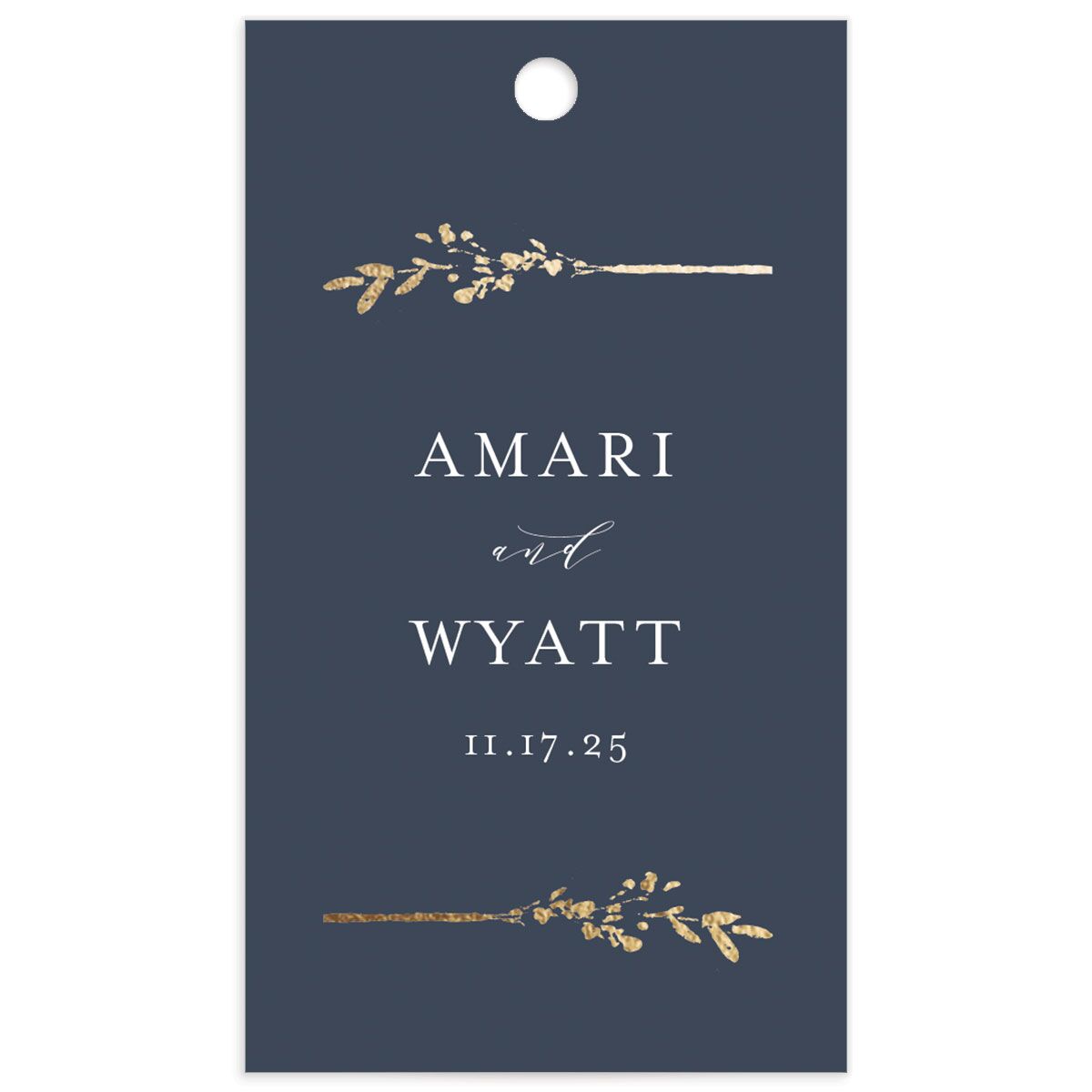Exquisite Branches Favor Gift Tags front in Blue