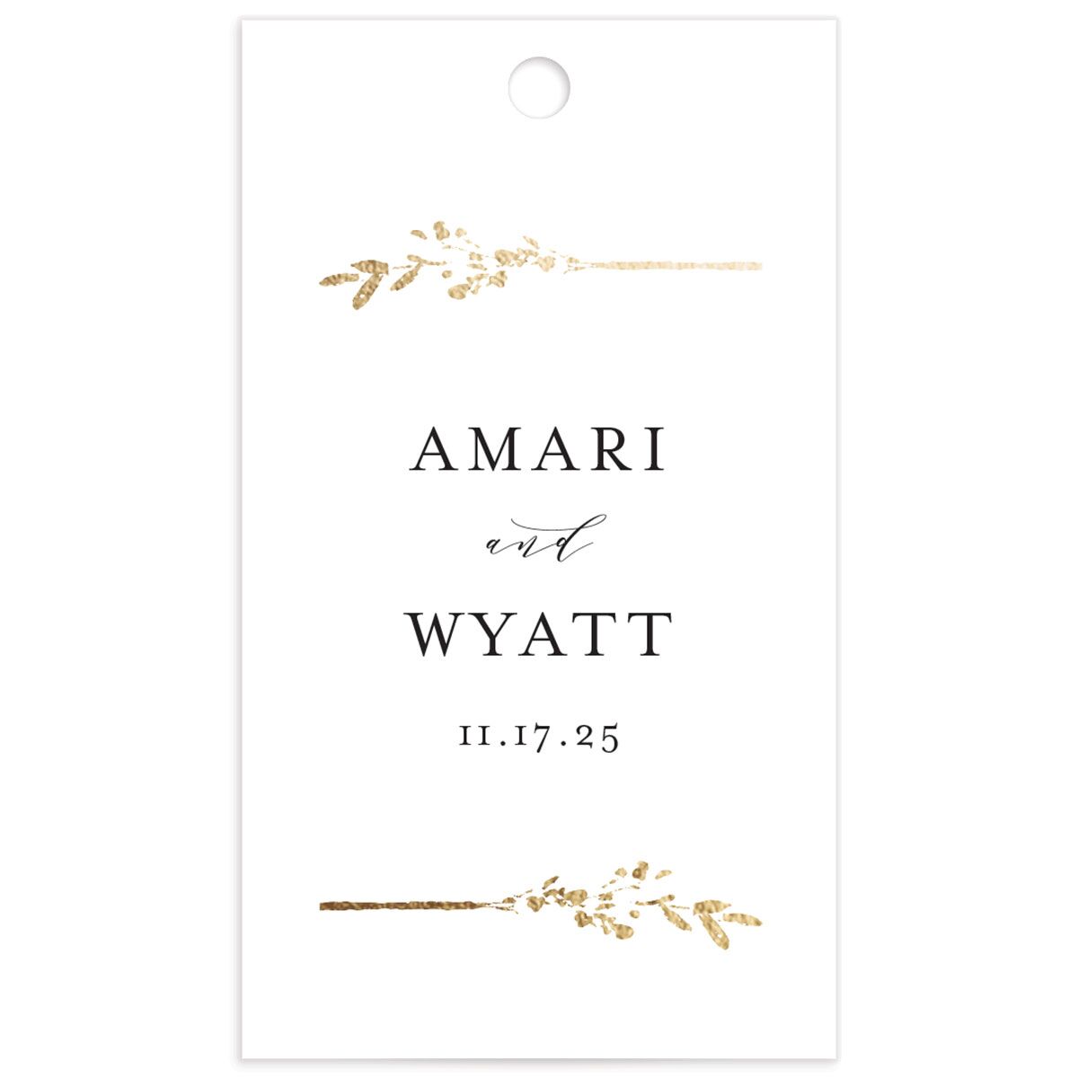 Exquisite Branches Favor Gift Tags Gold Pure White Signature