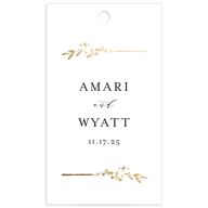 Exquisite Branches Favor Gift Tags Gold Pure White Signature