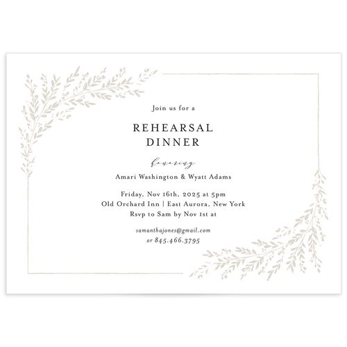 Exquisite Branches Rehearsal Dinner Invitations - 