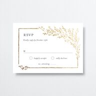 Exquisite Branches Wedding Response Cards Gold Moody Blue Signature Standard