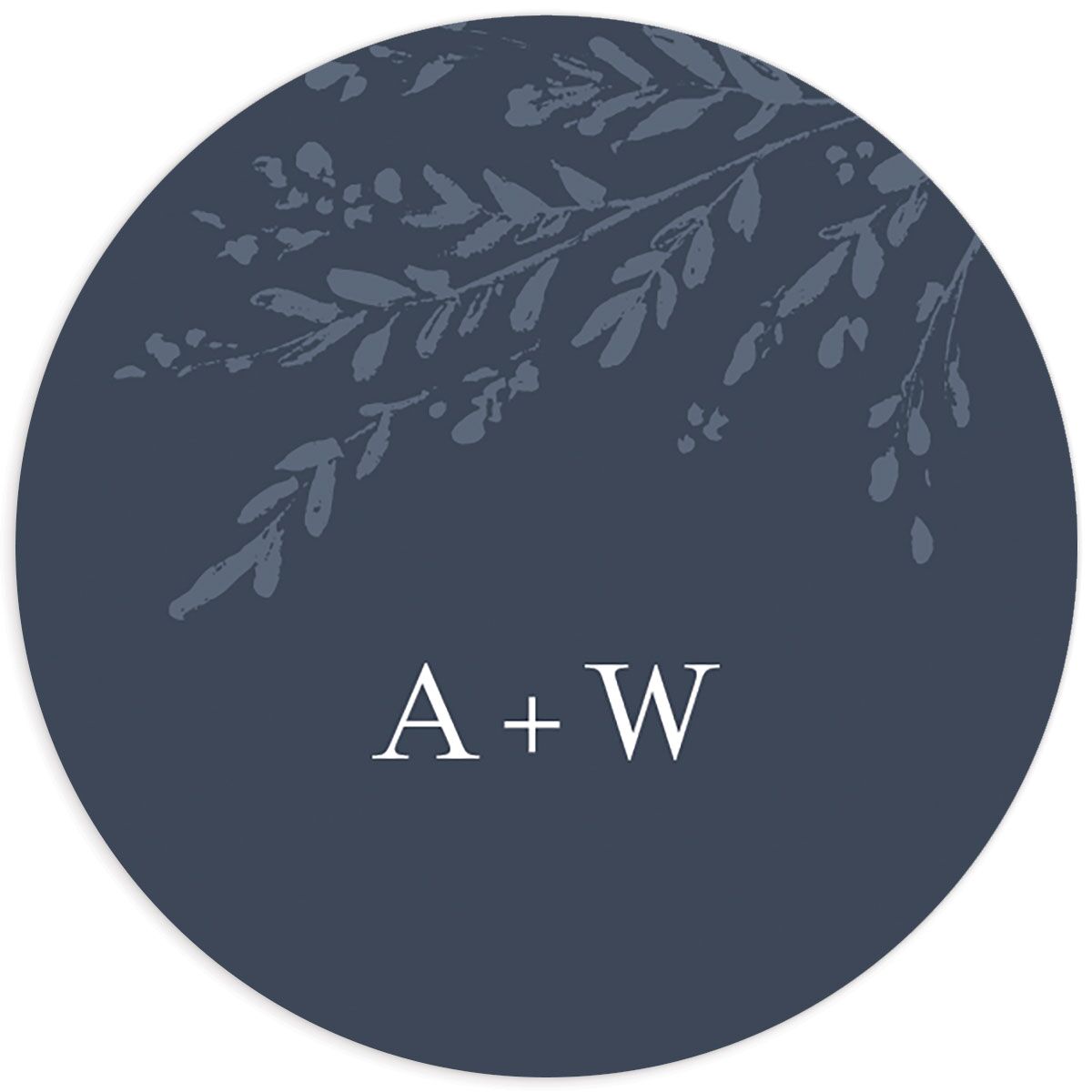 Exquisite Branches Wedding Stickers Moody Blue