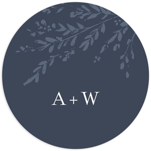 Exquisite Branches Wedding Stickers Moody Blue