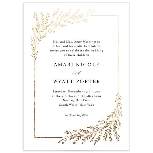 Exquisite Branches Wedding Invitations - White
