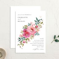 Sparkling Floral Wedding Invitations Gold Candy Pink Signature No