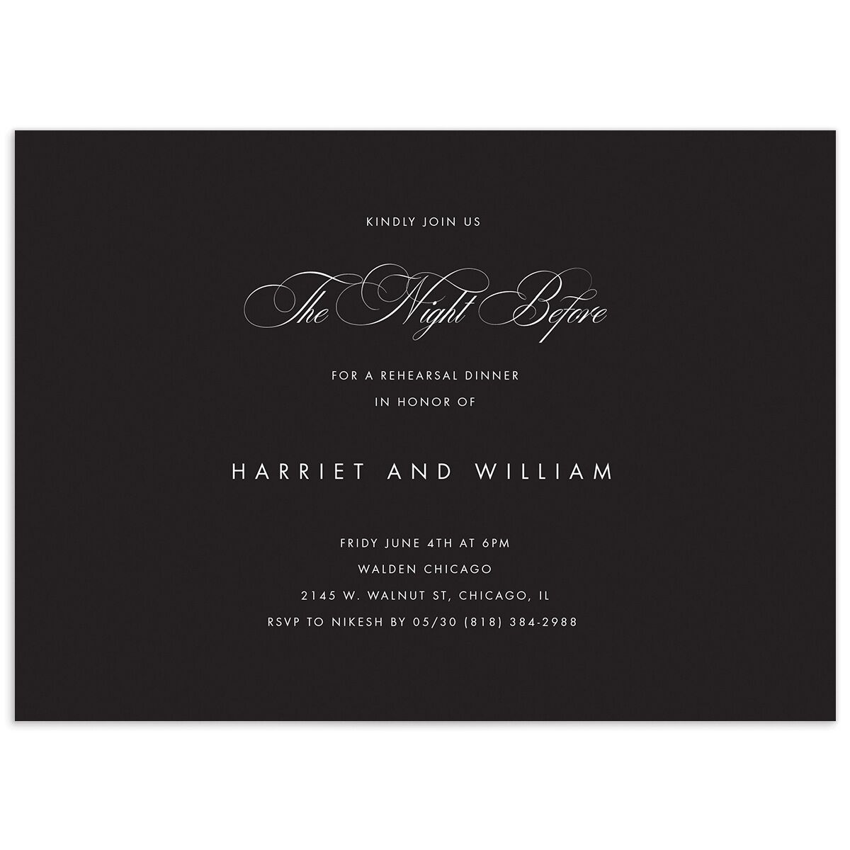 Polished Frame Rehearsal Dinner Invitations