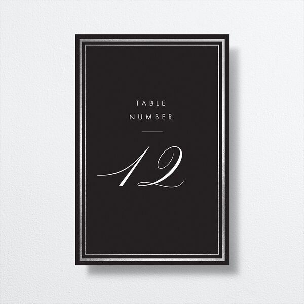Polished Frame Table Numbers Silver Licorice Signature