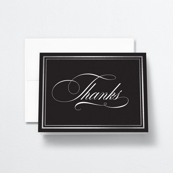 Polished Frame Thank You Cards Silver Licorice