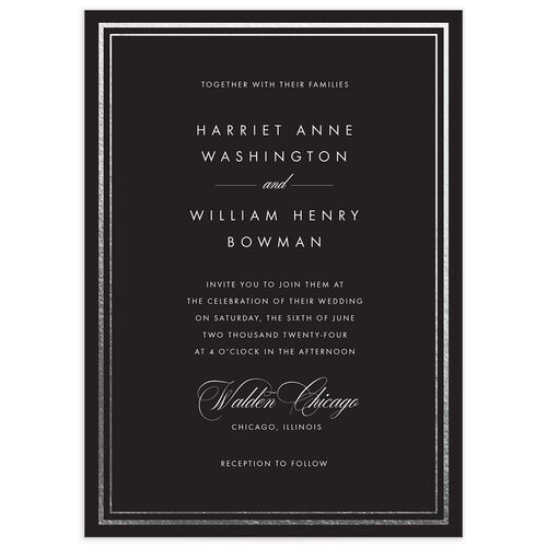 Polished Frame Wedding Invitations - Black