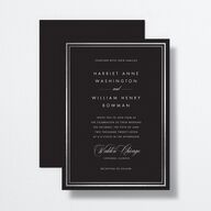 Polished Frame Wedding Invitations Silver Licorice Signature No Standard