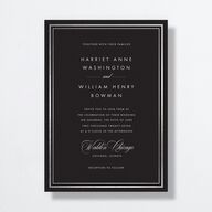 Polished Frame Wedding Invitations Silver Licorice Signature No Standard