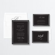 Polished Frame Wedding Invitations Silver Licorice Signature No Standard