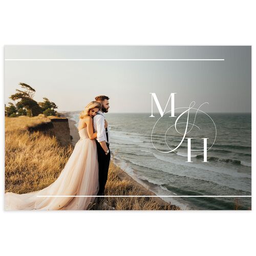 Refined Initials Thank You Postcards - 