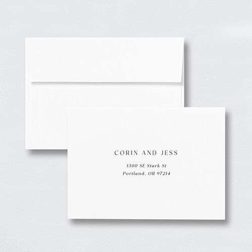 Refined Accent Wedding Response Card Standard Envelopes White Standard Linen Return Address Signature